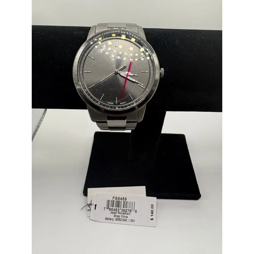 Fossil Minimalist Three-Hand Smoke Stainless Steel Watch FS5459 NWT